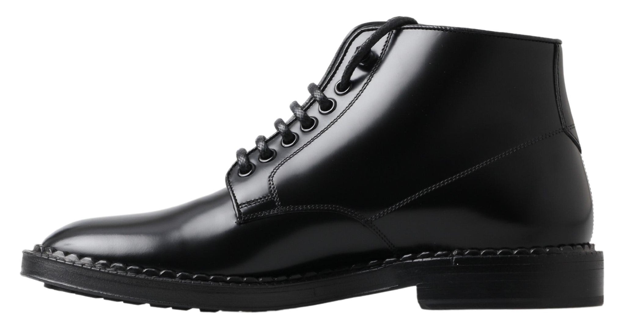 Dolce & Gabbana Elegante schwarze Lederstiefel für Männer