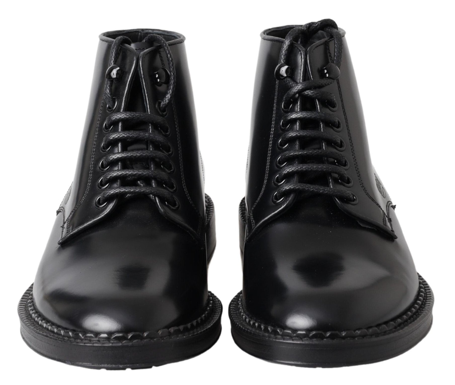 Dolce & Gabbana Elegante schwarze Lederstiefel für Männer