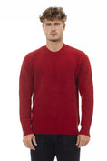 Load image into Gallery viewer, Alpha Studio Crimson Wool Crew Neck Jumper - Cozy Elegance
