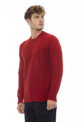 Load image into Gallery viewer, Alpha Studio Crimson Wool Crew Neck Jumper - Cozy Elegance
