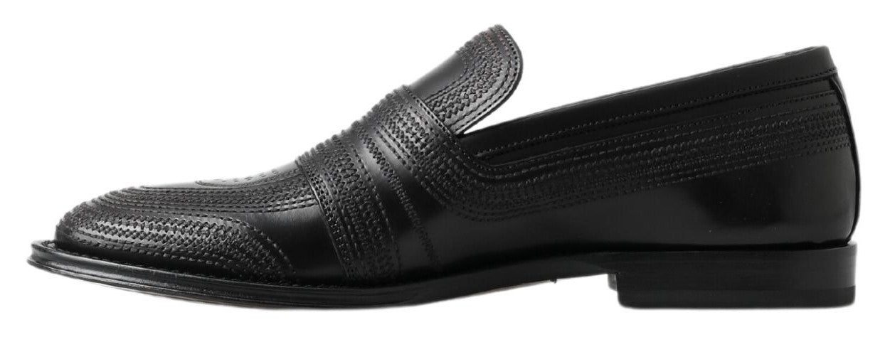 Dolce & Gabbana Elegante Slipper aus schwarzem Leder