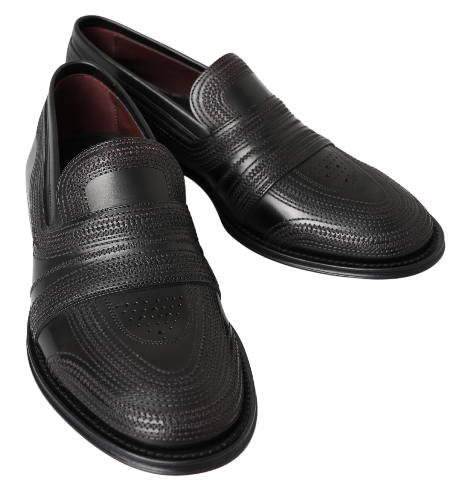 Dolce & Gabbana Elegante Slipper aus schwarzem Leder