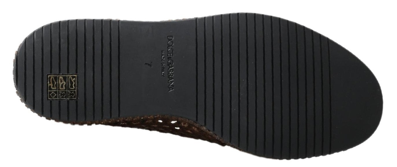 Dolce & Gabbana Elegante Slipper aus Leder in Braun