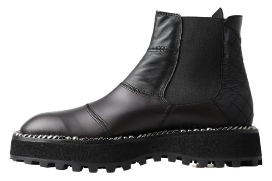 Dolce & Gabbana Eleganter schwarzer Knöchel-Stretch-Stiefel