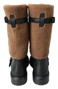 Load image into Gallery viewer, Dolce & Gabbana Long boots in black shearling leather
