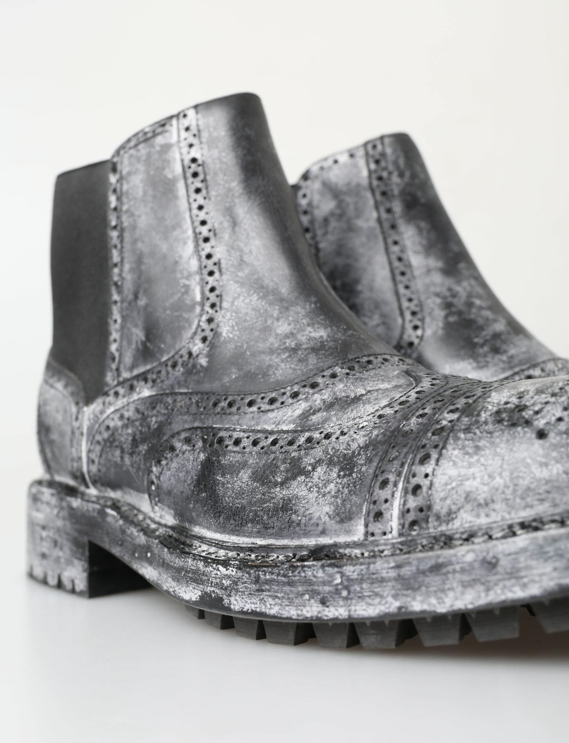 Dolce &amp; Gabbana Elegant Black Faded Chelsea Boots