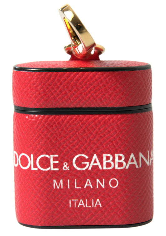 Kırmızı deriden yapılmış Dolce &amp; Gabbana Elegant Airpods kılıfı