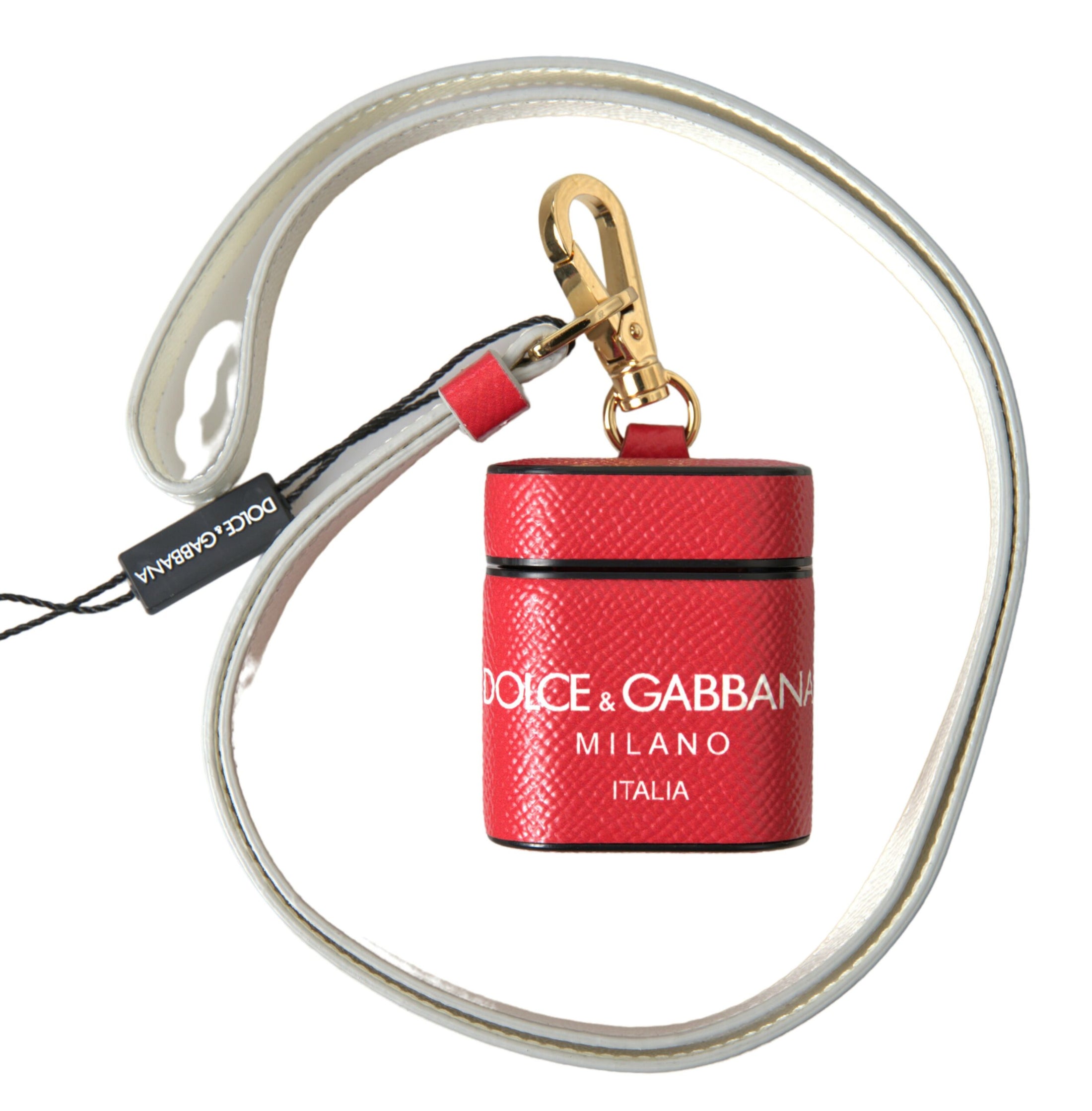 Dolce &amp; Gabbana Elegant Airpods case made of red leather