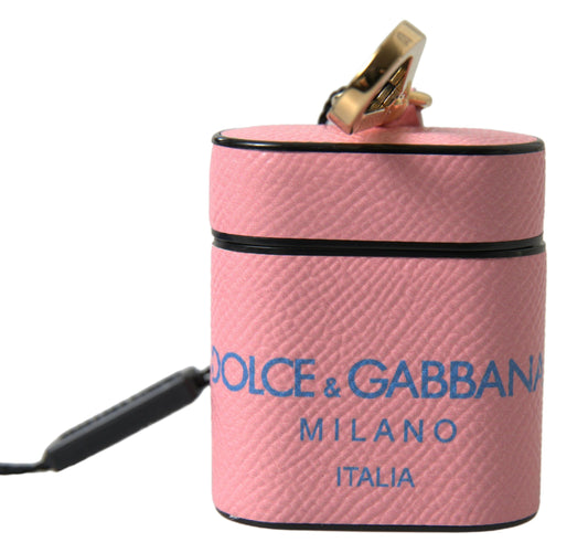 Pembe dana derisinden yapılmış Dolce &amp; Gabbana Chic Airpods kılıfı