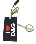 Load image into Gallery viewer, Dolce & Gabbana Chic black and gold designer keychain
