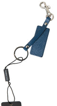 Load image into Gallery viewer, Dolce & Gabbana Elegant keychain made of blue leather with silver accents
