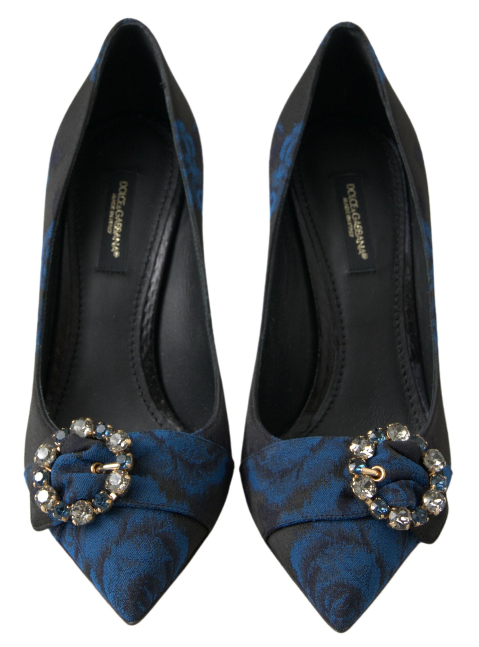 Dolce &amp; Gabbana Elegant Blue Crystal Embellished Pumps