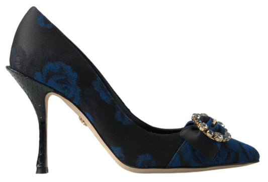 Dolce &amp; Gabbana Elegant Blue Crystal Embellished Pumps