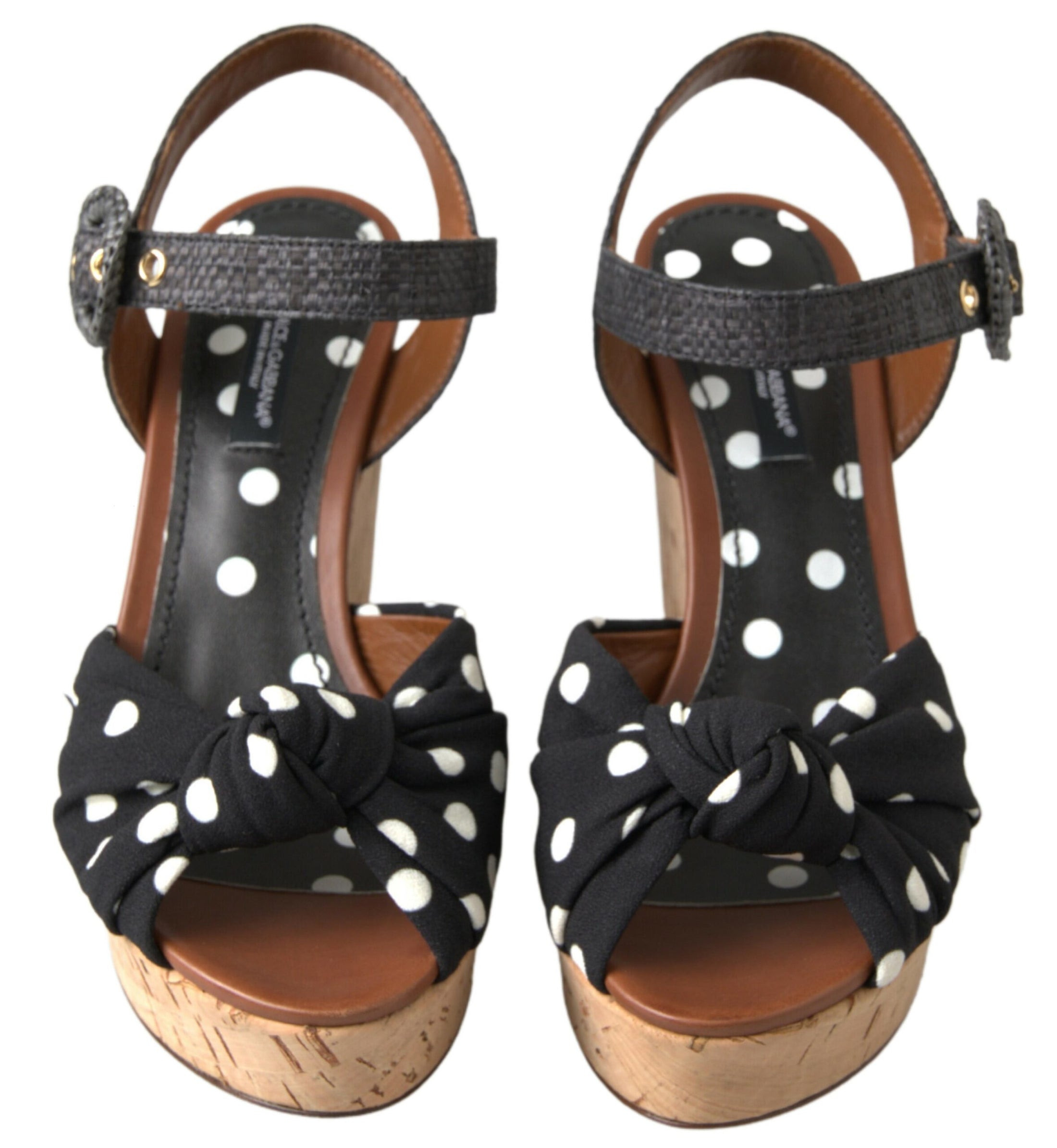 Dolce &amp; Gabbana Chic polka dot strappy wedges