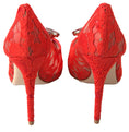 Load image into Gallery viewer, Dolce & Gabbana Chic red lace heels with crystal embellishment
