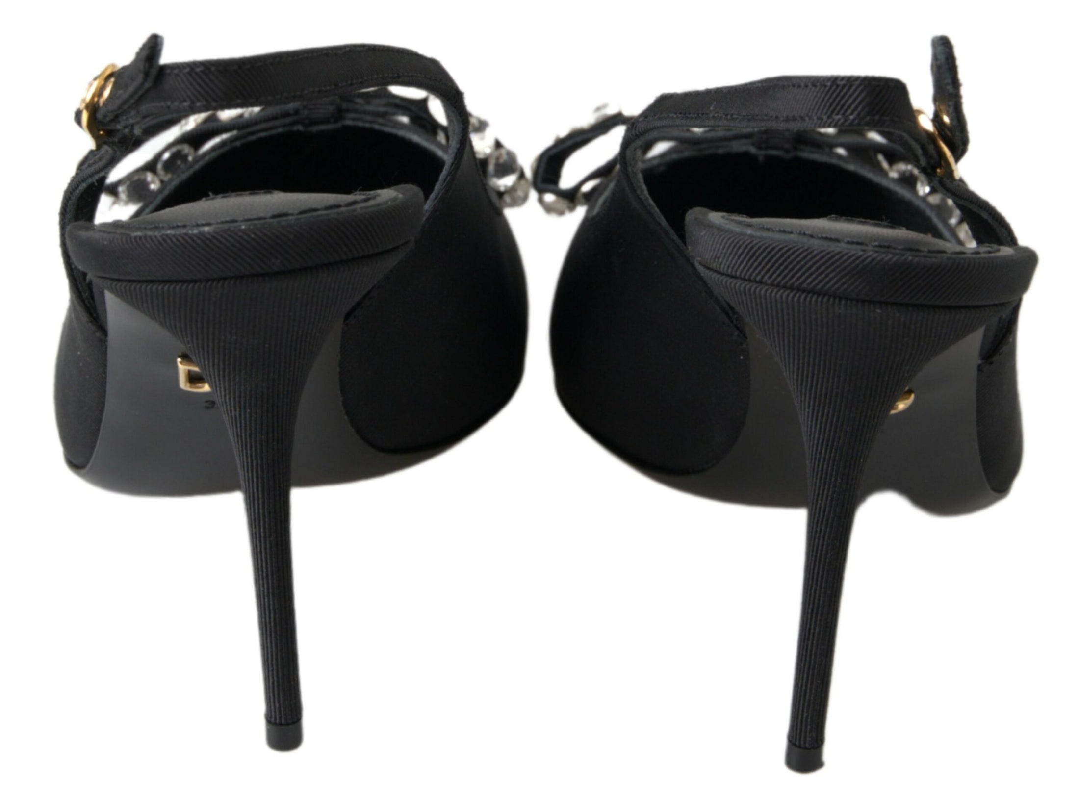 Dolce & Gabbana Verschönerte schwarze Slingback Heels Pumps