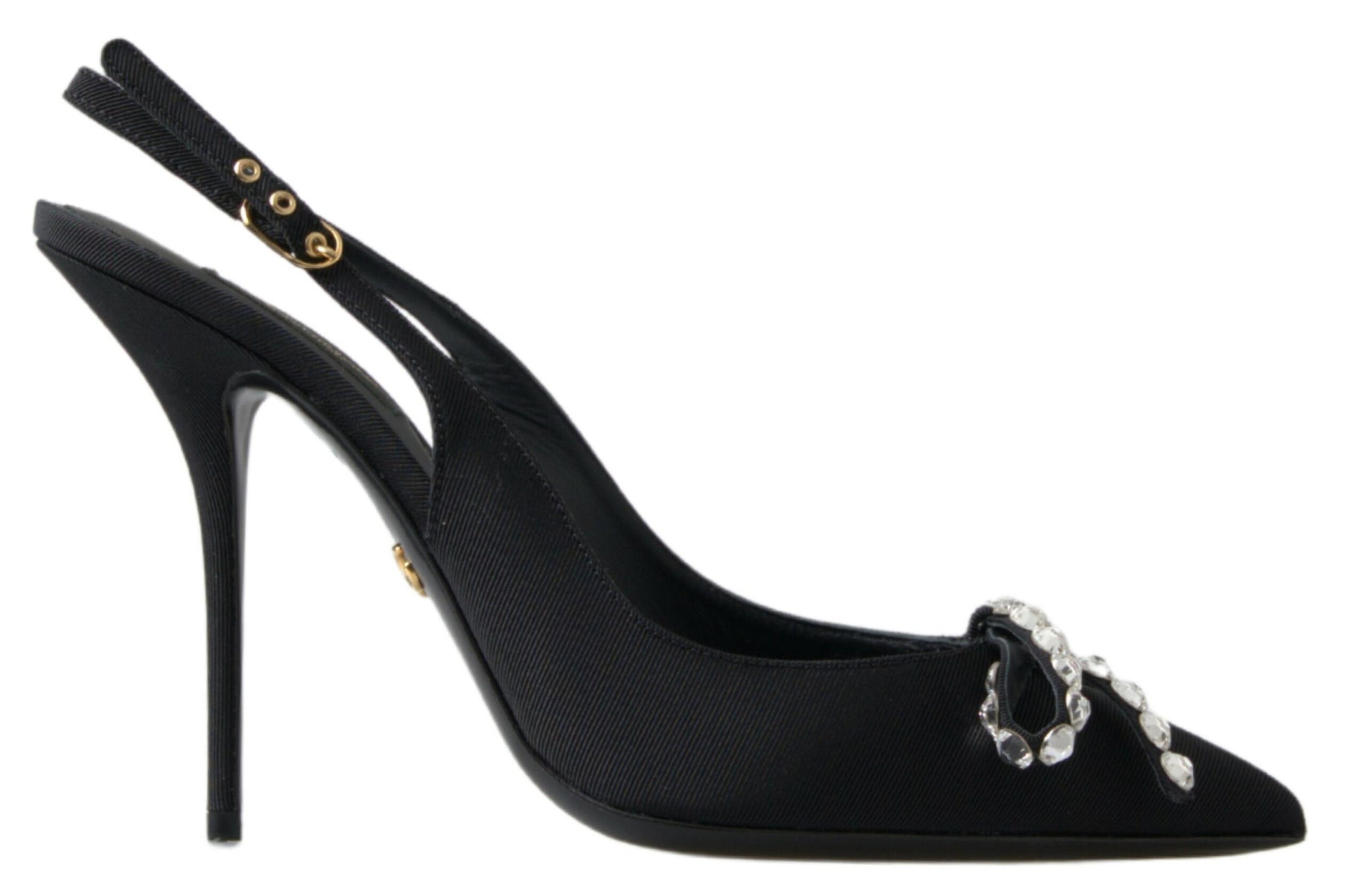 Dolce & Gabbana Verschönerte schwarze Slingback Heels Pumps