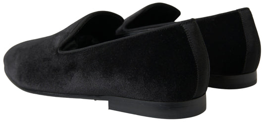 Dolce &amp; Gabbana Elegant black velvet loafers for men