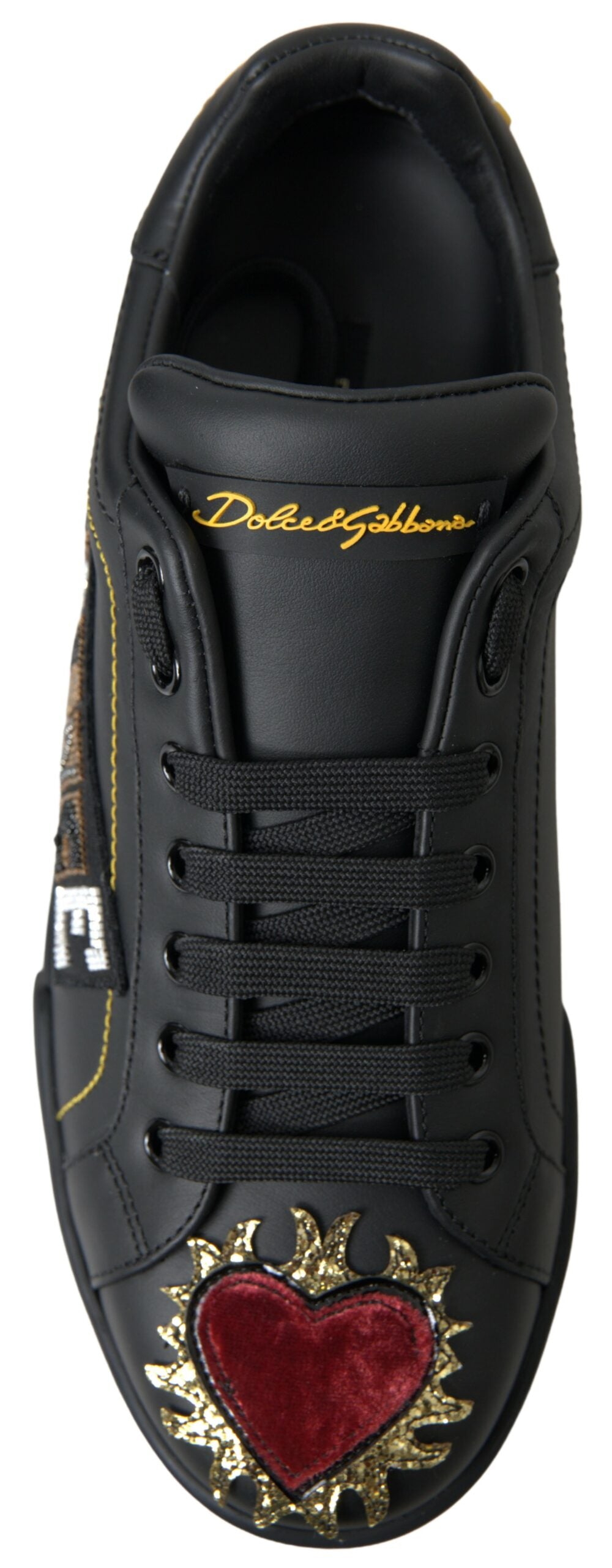 Dolce &amp; Gabbana Elegant Portofino Leather Sneakers - Black Multicolor