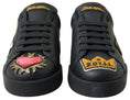 Load image into Gallery viewer, Dolce & Gabbana Elegant Portofino Leather Sneakers - Black Multicolor
