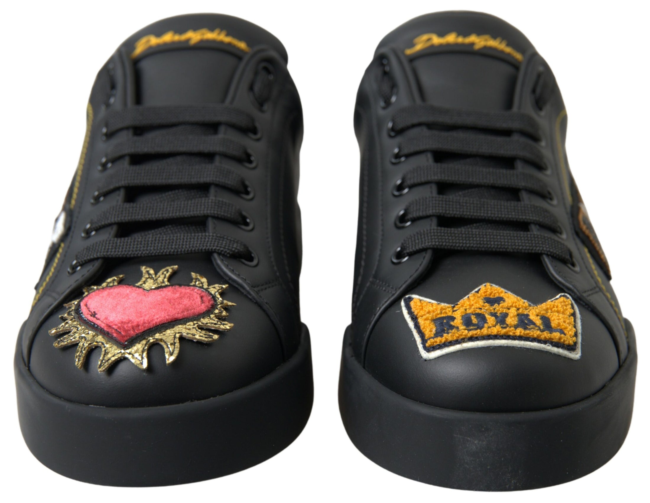 Dolce &amp; Gabbana Elegant Portofino Leather Sneakers - Black Multicolor