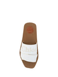 Load image into Gallery viewer, Chloé Elegant white cotton slide sandals
