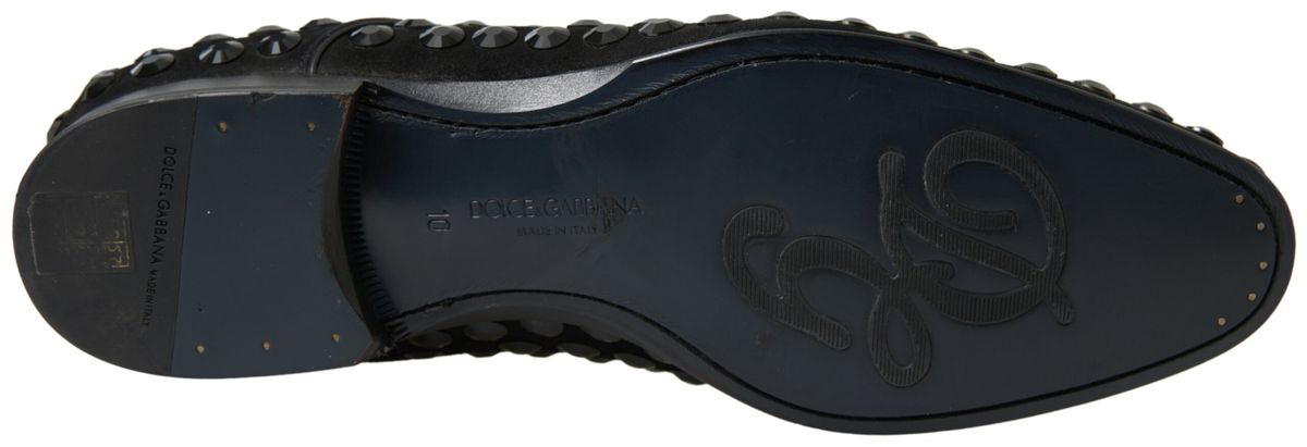 Dolce & Gabbana Glatte Schwarze Wildleder Derby Formelle Schuhe