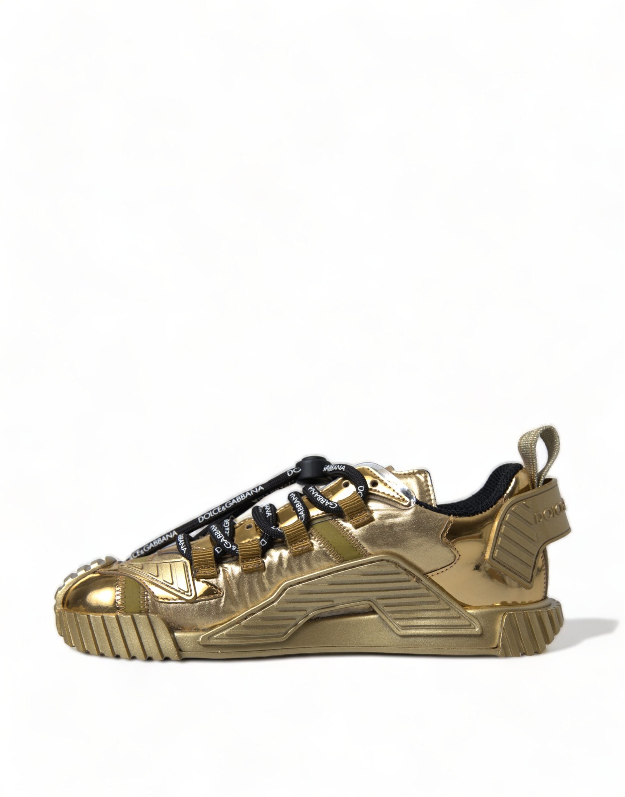 Dolce & Gabbana Glänzende goldfarbene Luxus-Sneakers