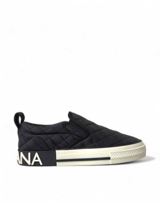 Dolce & Gabbana Elegante gesteppte schwarze Canvas-Sneakers