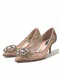 Load image into Gallery viewer, Dolce & Gabbana Elegante Rosa Floral Kristall Pumps
