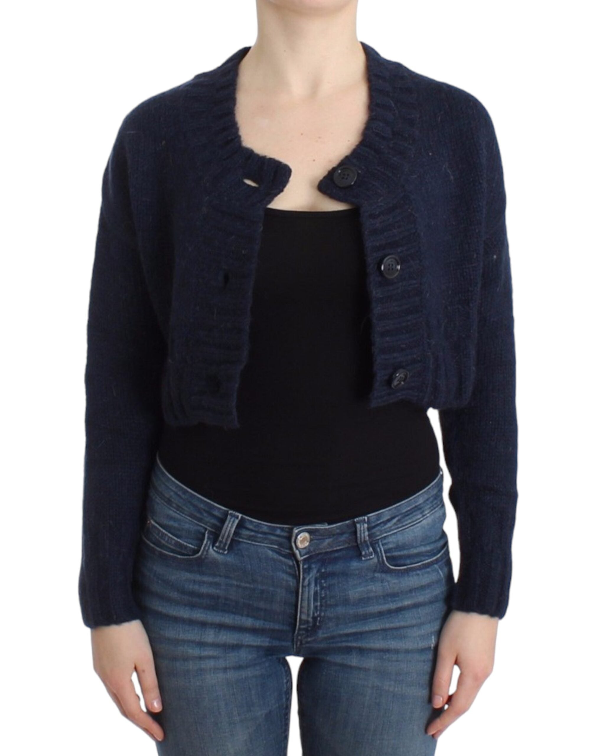 John Galliano Chic blue cropped cardigan