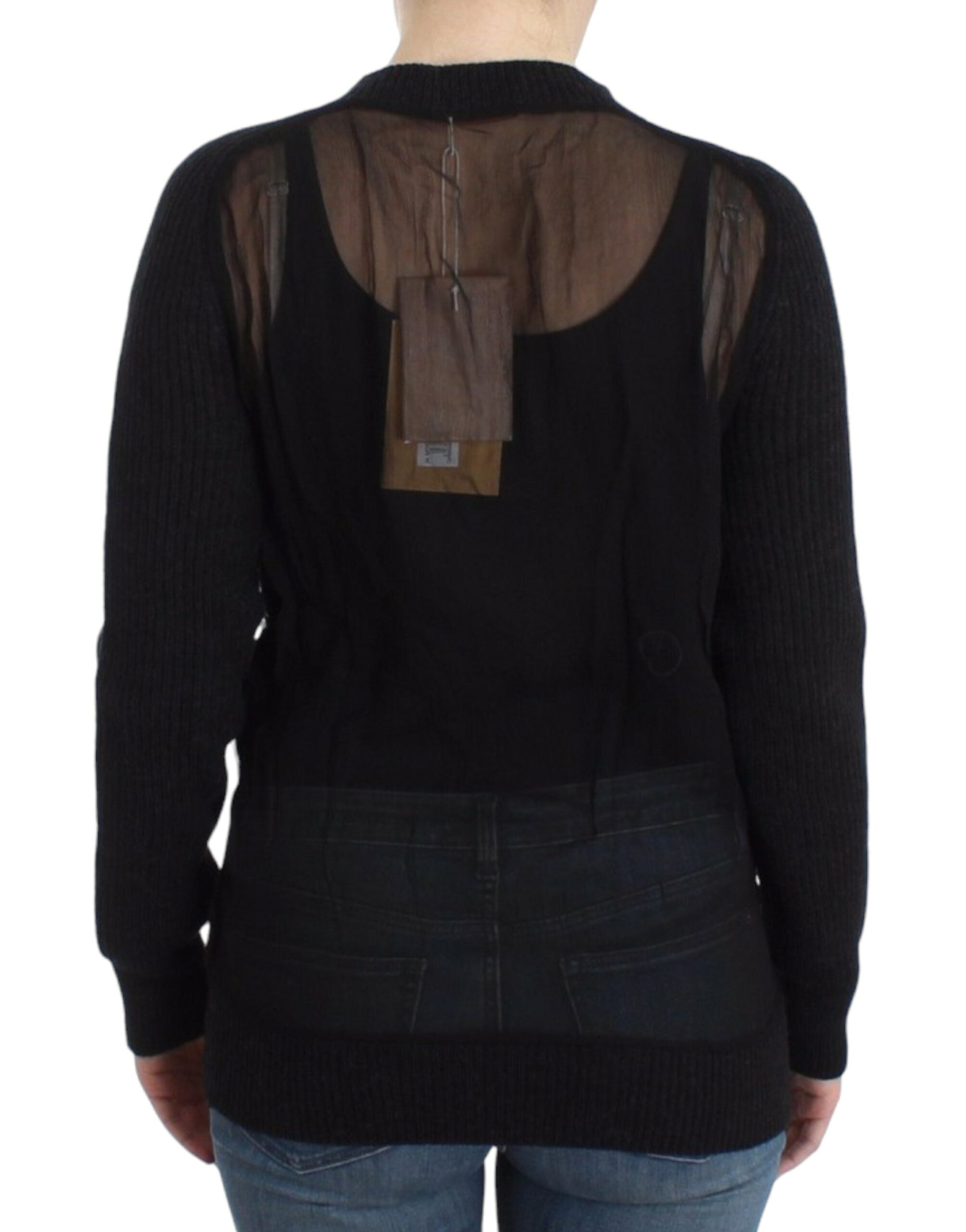 John Galliano Chic wool cardigan with a transparent back