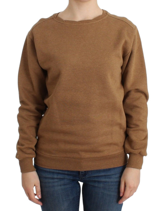 John Galliano Chic brown cotton crew neck sweater