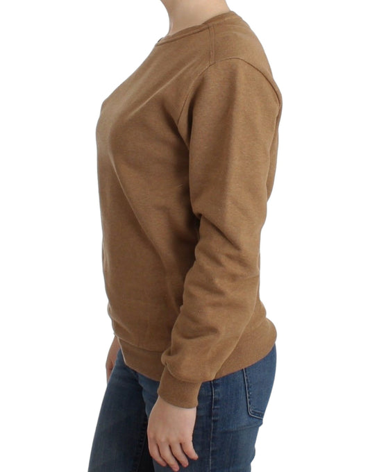 John Galliano Chic brown cotton crew neck sweater