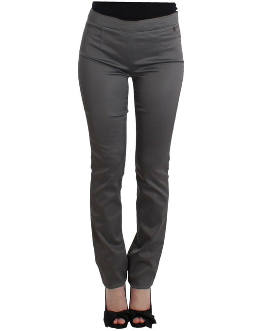 John Galliano Chic gray slim-fit designer trousers