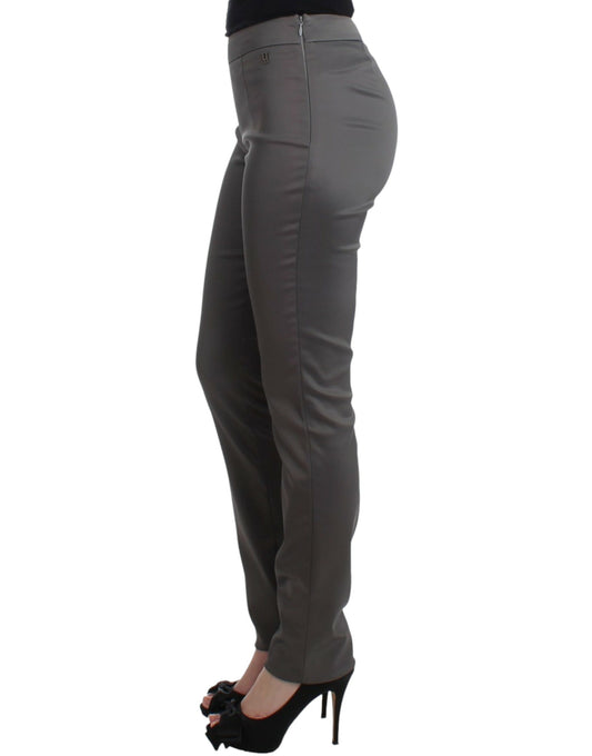 John Galliano Chic gray slim-fit designer trousers