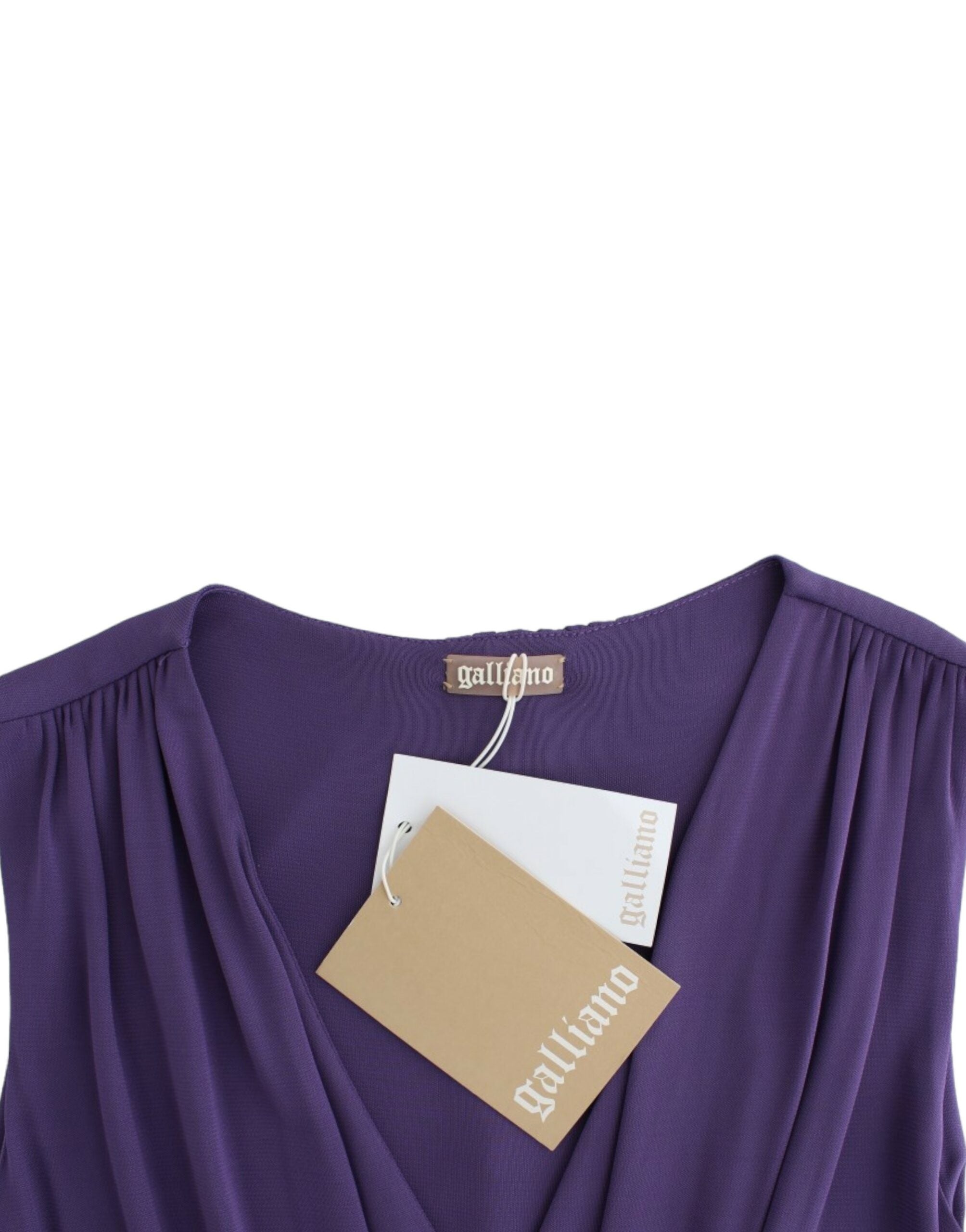 John Galliano Elegantes knielanges Jersey-Kleid in Lila