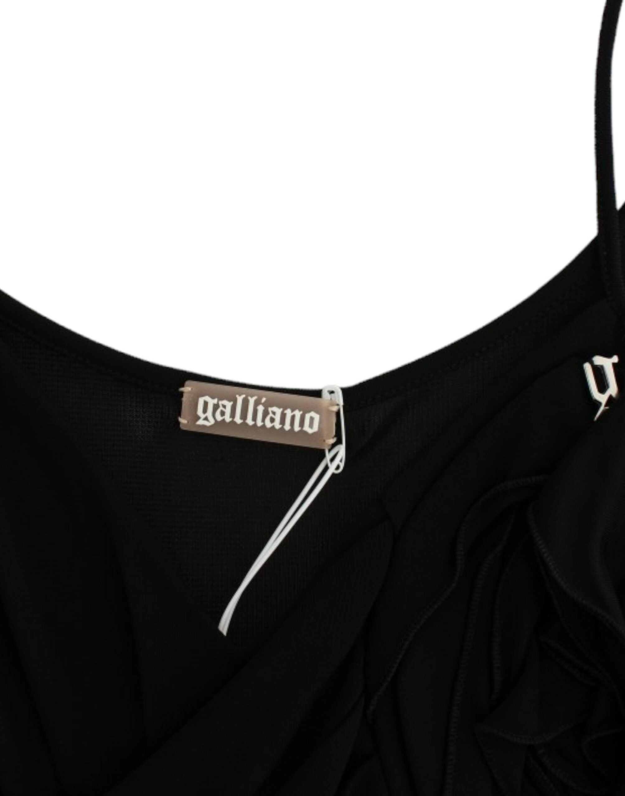 John Galliano Elegantes knielanges Kleid aus schwarzem Jersey