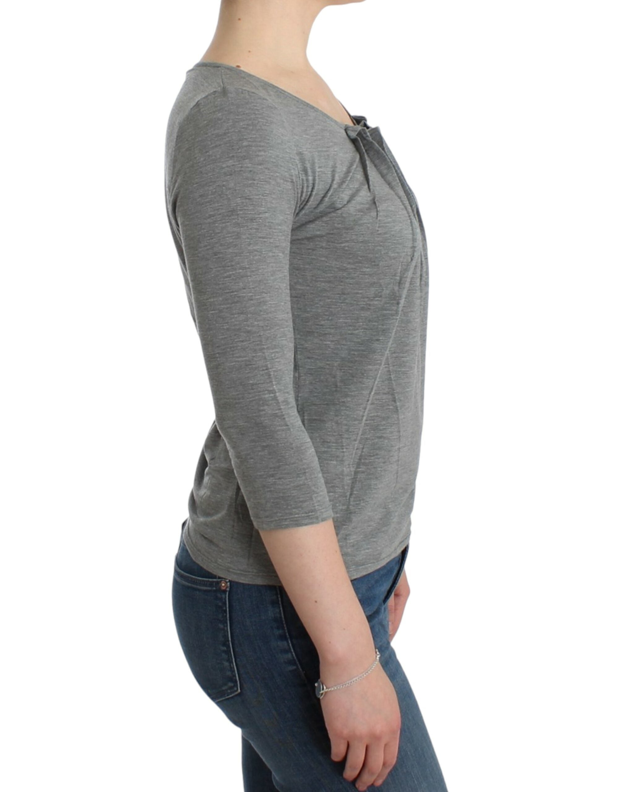 Cavalli Elegant gray sweater made from a cashmere blend