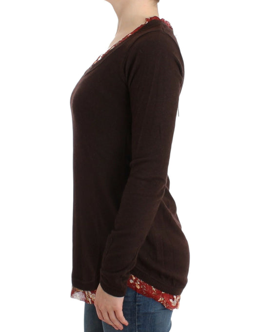 Cavalli Chic sweater with a crew neck and silk applications