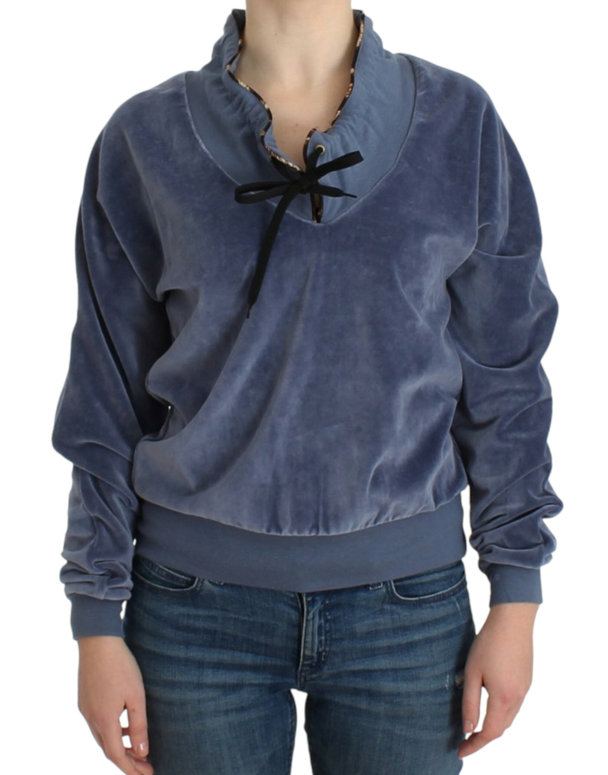 Cavalli Elegant mock sweater with rhinestone detail