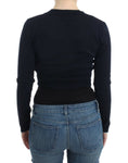 Load image into Gallery viewer, Cavalli Elegant black cropped cardigan made of virgin wool
