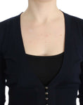 Load image into Gallery viewer, Cavalli Elegant black cropped cardigan made of virgin wool
