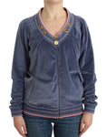 Load image into Gallery viewer, Cavalli Elegant blue cardigan with zip and gold details
