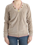 Load image into Gallery viewer, Cavalli beige zip-up cardigan with gold accents
