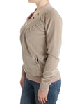 Load image into Gallery viewer, Cavalli beige zip-up cardigan with gold accents
