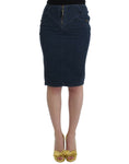 Load image into Gallery viewer, Cavalli Elegant blue pencil skirt
