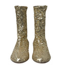 Load image into Gallery viewer, Dolce & Gabbana Elegante goldene Stiefel mit mittlerer Wade Exklusives Design
