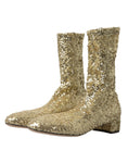 Load image into Gallery viewer, Dolce & Gabbana Elegante goldene Stiefel mit mittlerer Wade Exklusives Design
