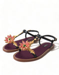 Load image into Gallery viewer, Dolce & Gabbana Elegante flache Sandalen mit Kristallverzierung
